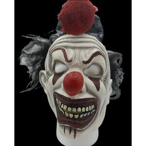 Clown Mask Creepy with Hair and Hat Costume Adult Halloween Scary Horror
